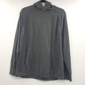 Banana Republic Sweater Womens XL Gray 100% Cotton Slub Hooded Pullover